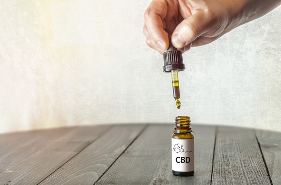 Person using CBD oil