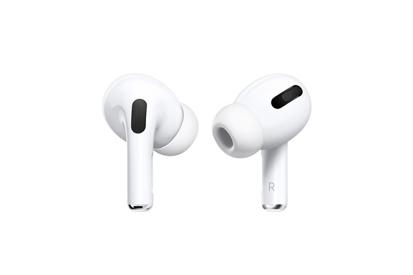 A pair of AirPods Pro earbuds