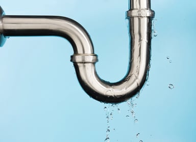 Leaking stainless steel pipe