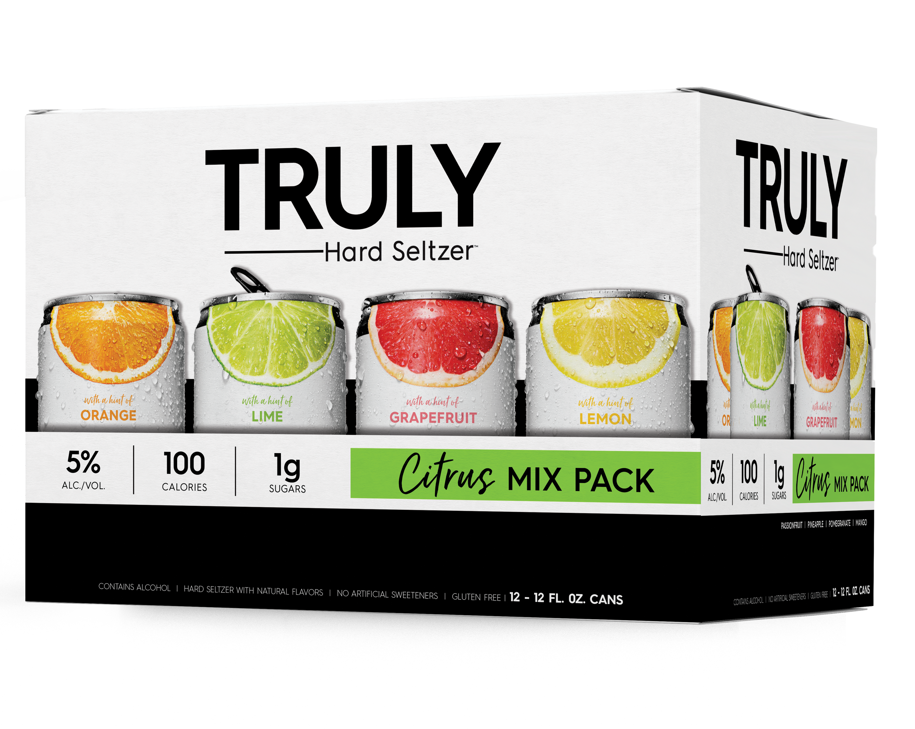 A box showing the variety pack of Boston Beer's Truly Hard Seltzer.