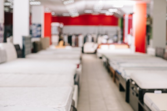 Retail furniture store with products on display