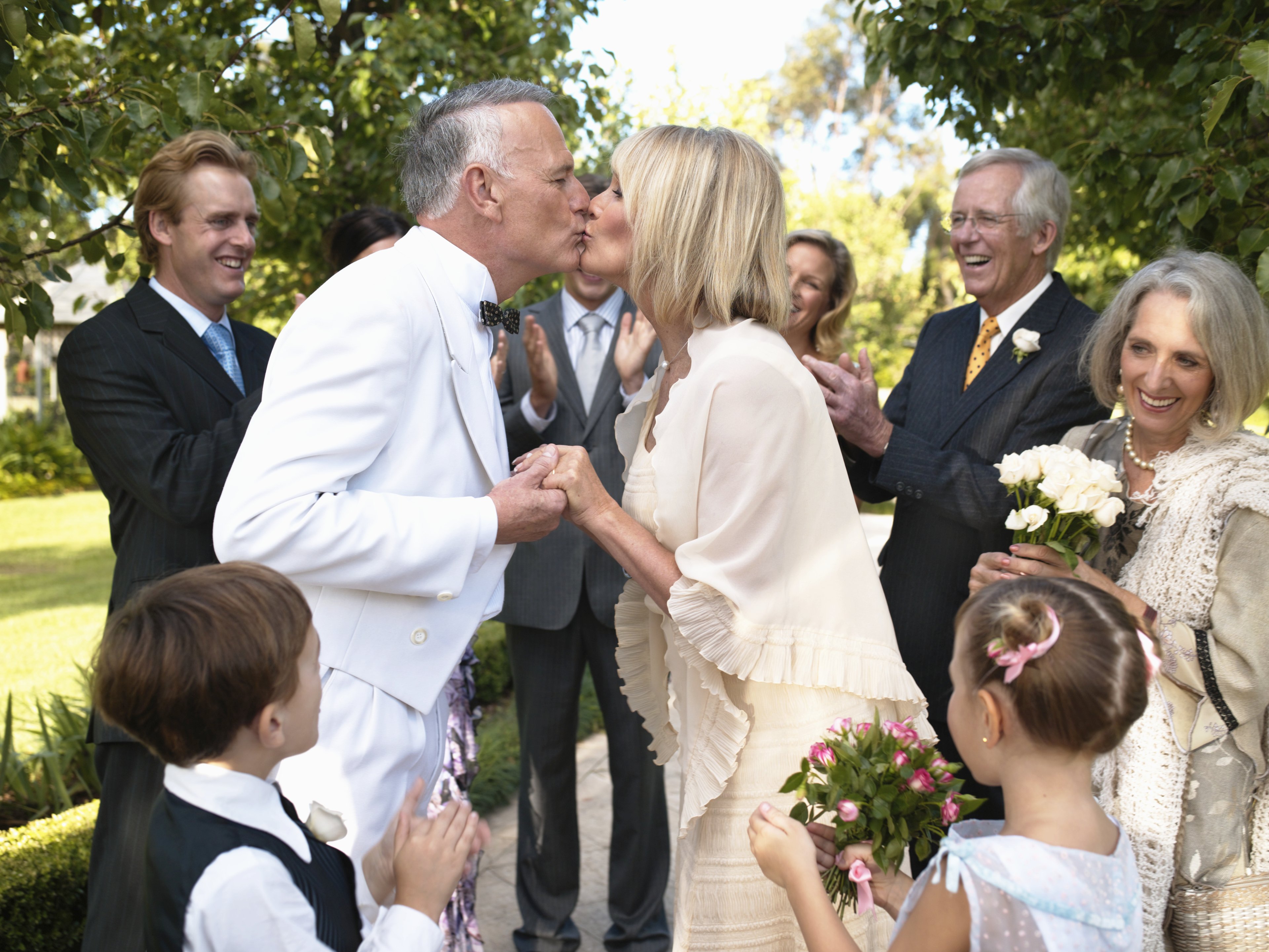 Mature couple getting married.