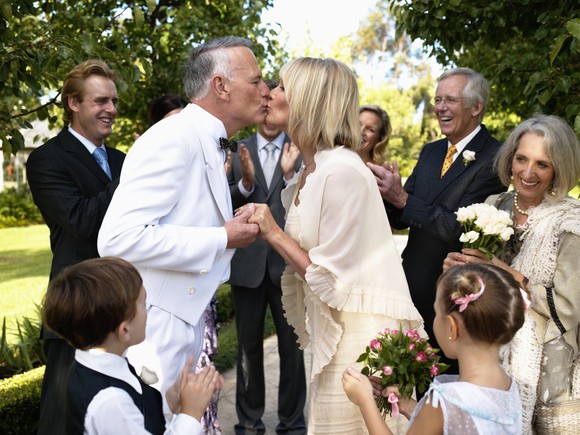 Mature couple getting married.