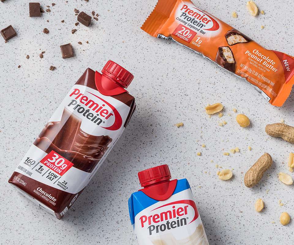 Premier Protein RTD drinks and bar