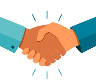 Cartoon image of handshake hands shaking