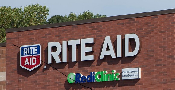 Side of store showing Rite Aid logo.