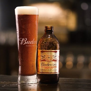 Foamy Budweiser from Anhauser Busch