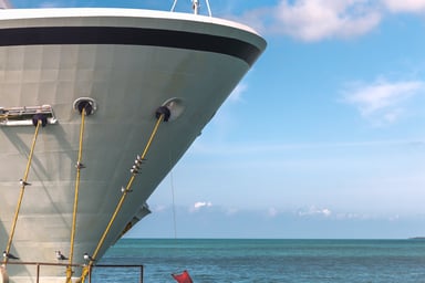 Close-Up of the Bow of a Large Cruise Ship