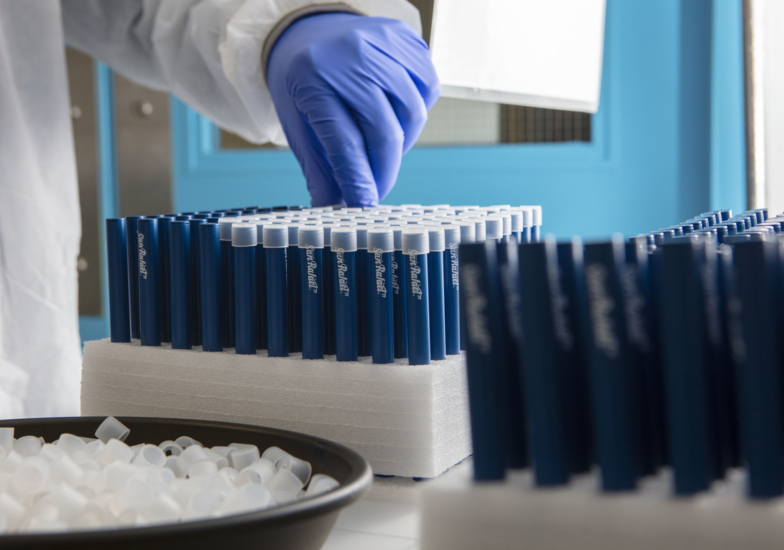 San Rafael vape cartridges sit in a tray