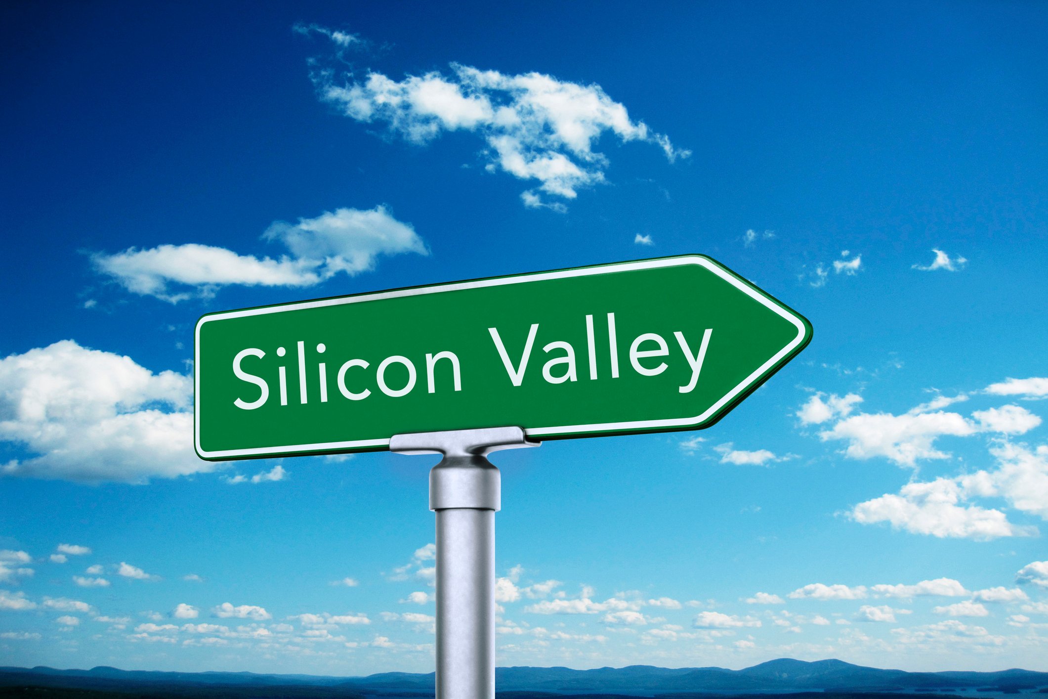 Road sign pointing to Silicon Valley.