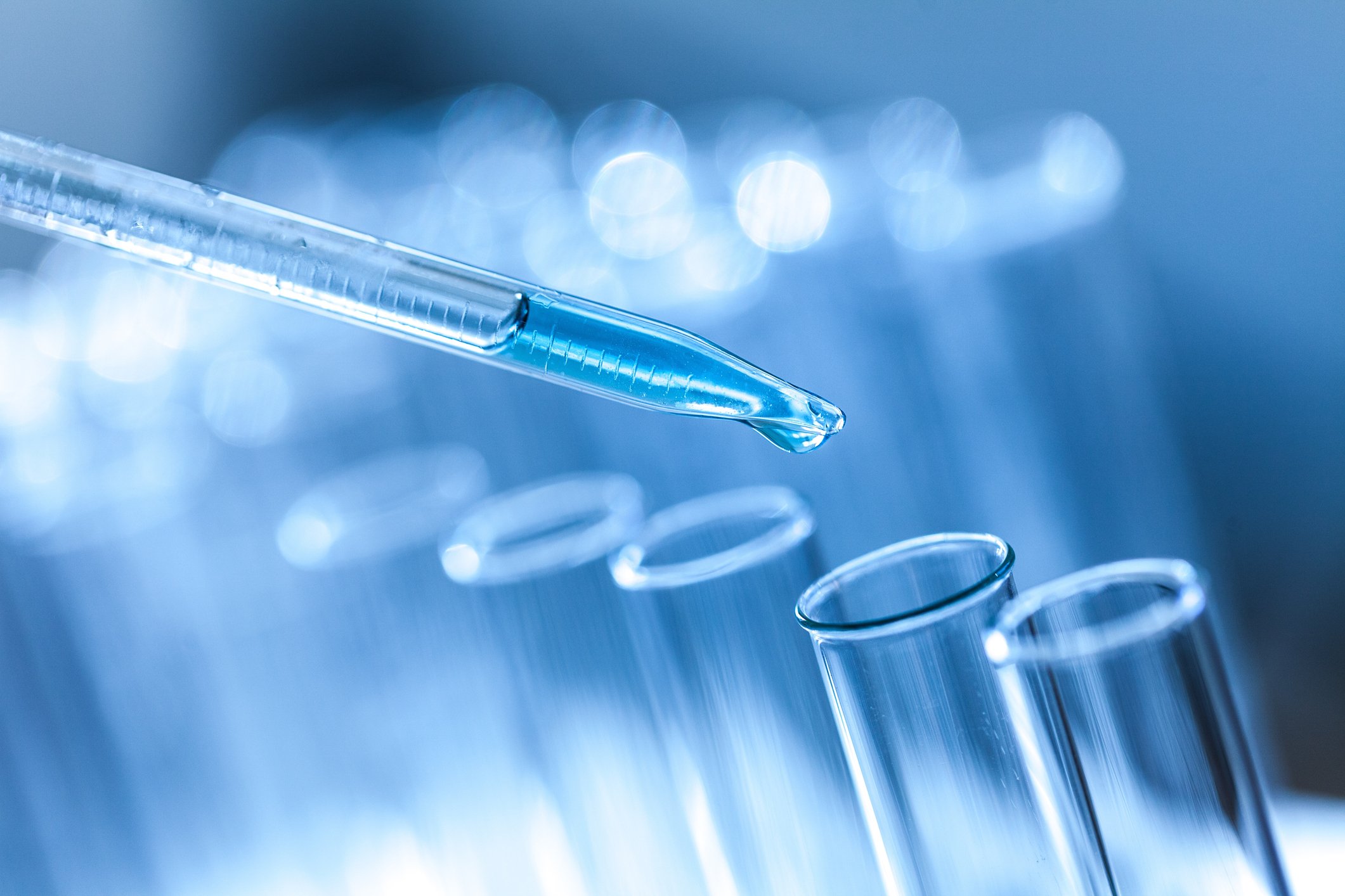 Pipette and several test tubes.