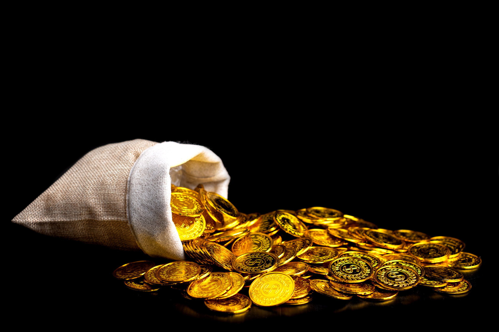 A bag of gold coins.