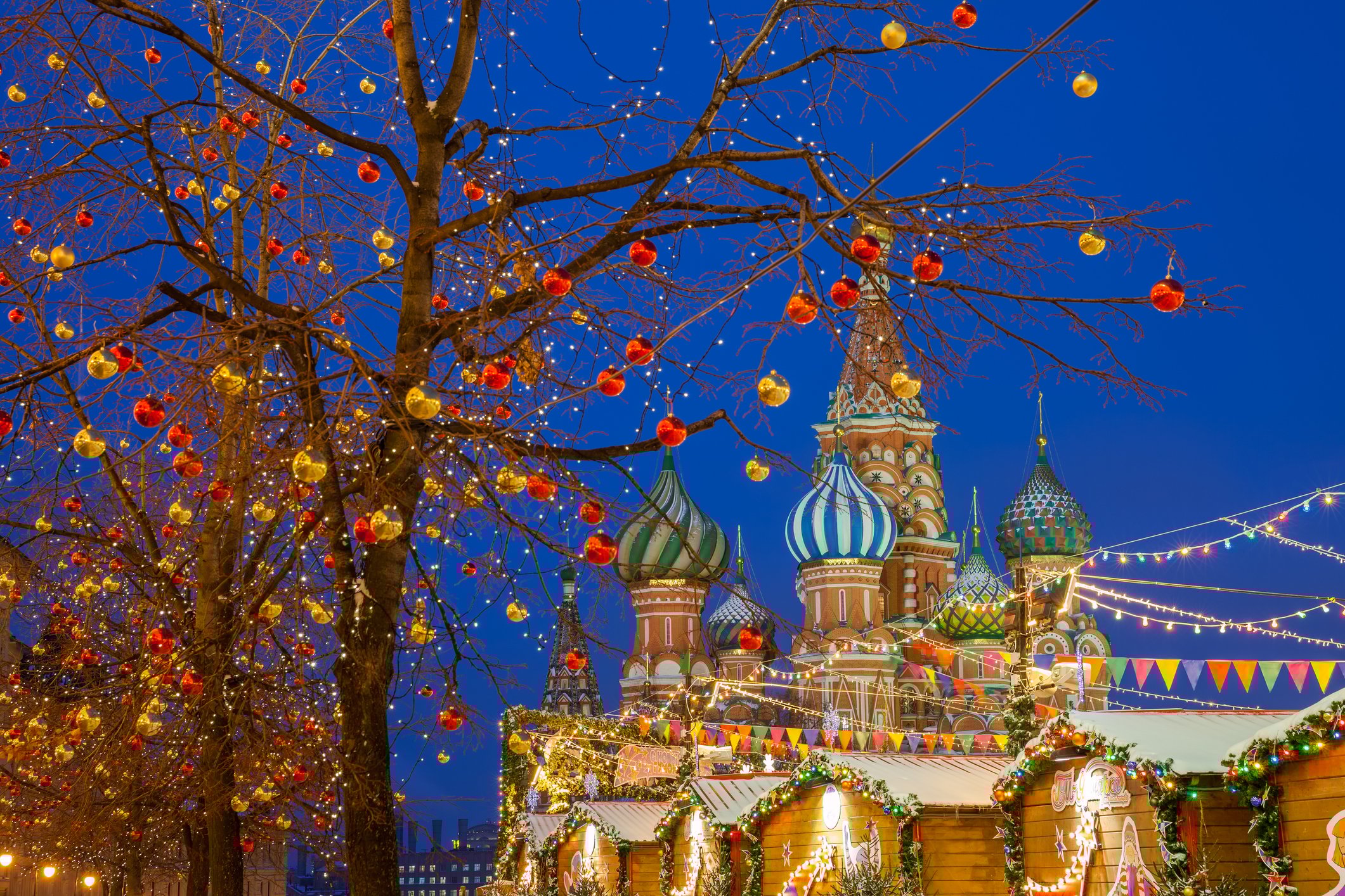 St Basil's Cathedral decorated for Christmas