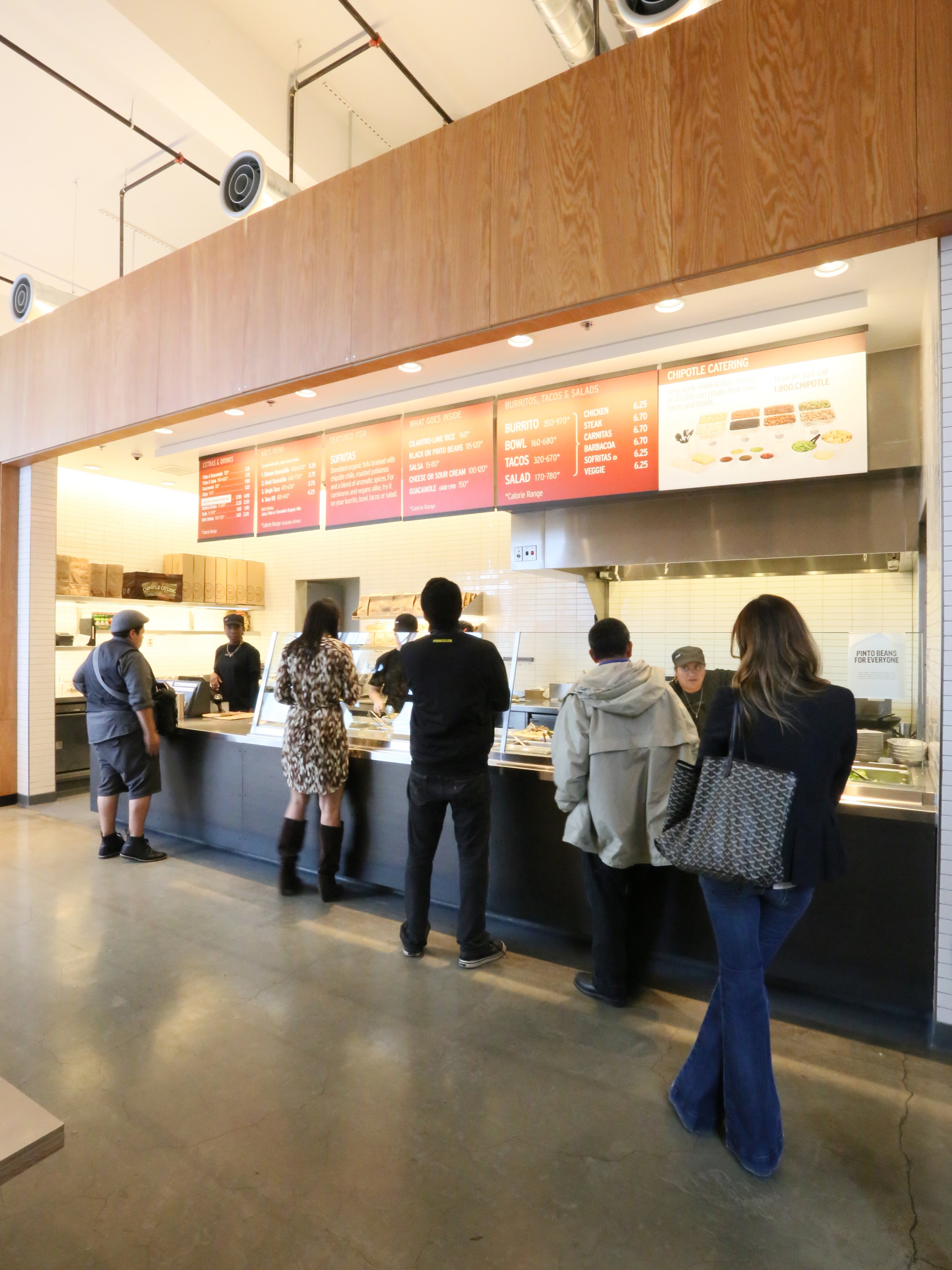 A line inside a Chipotle restaurant