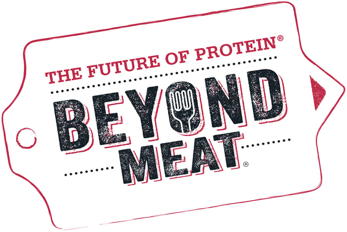 Beyond Meat logo with promotional text.