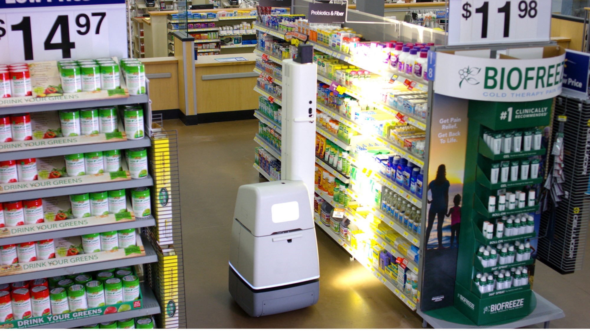 A shelf-scanning robot