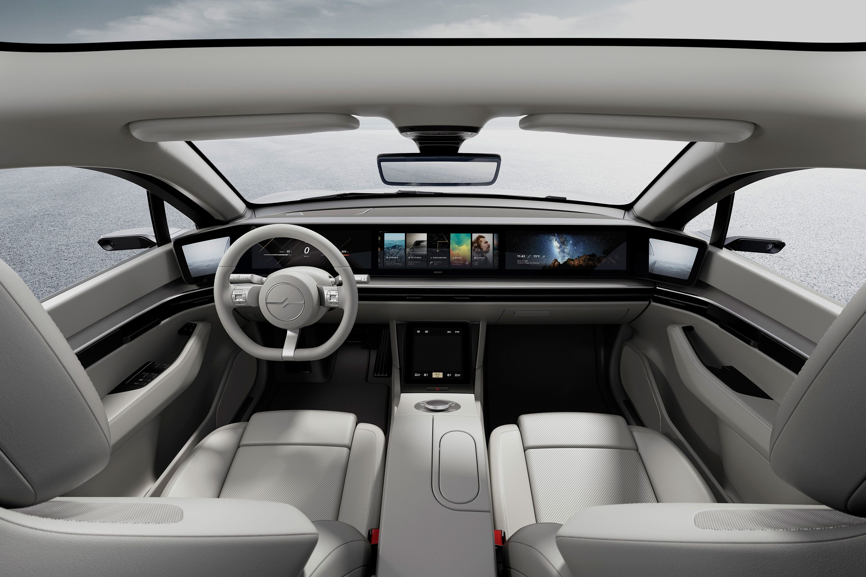 The interior of the Vision-S.