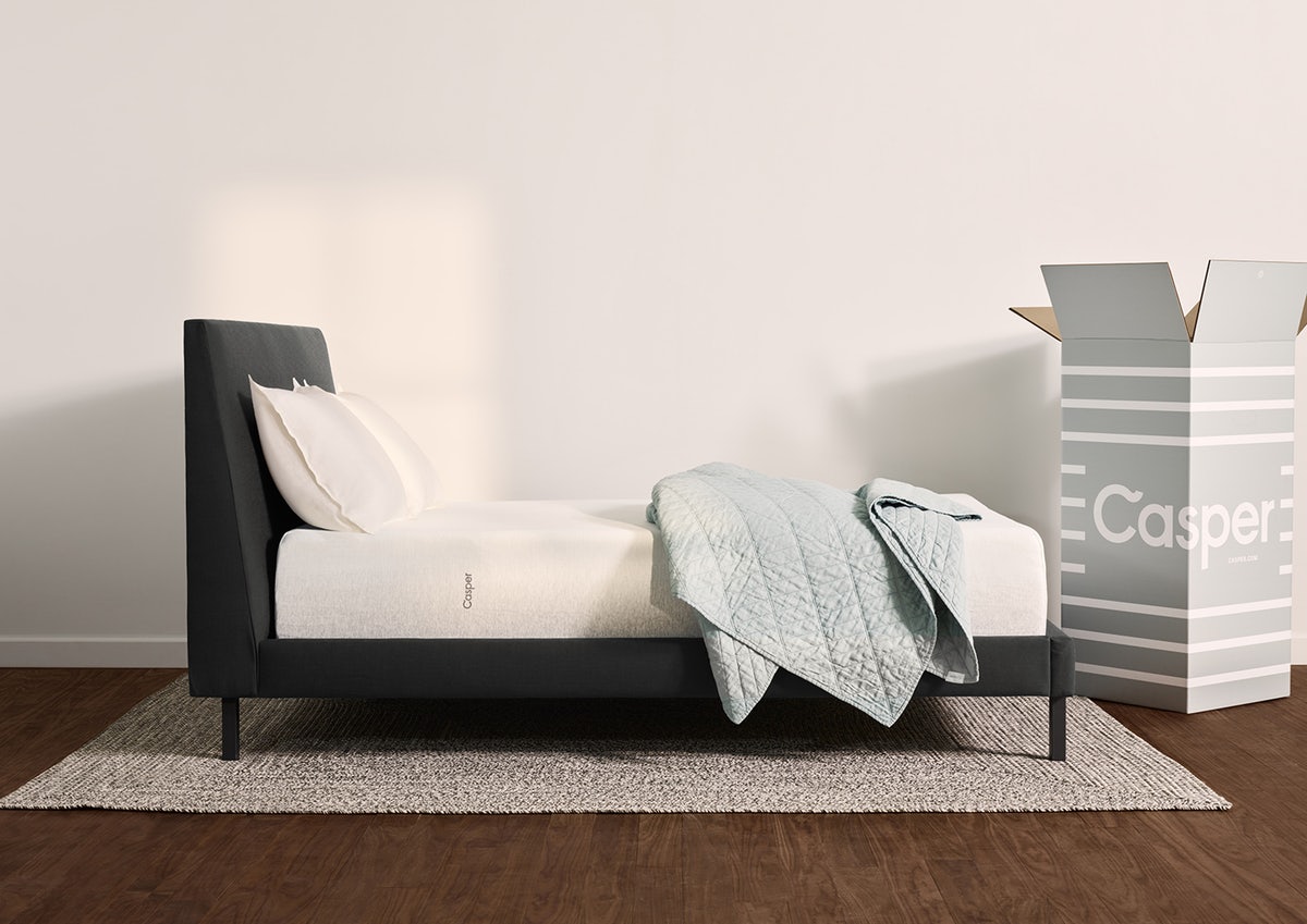Bed with Casper mattress box