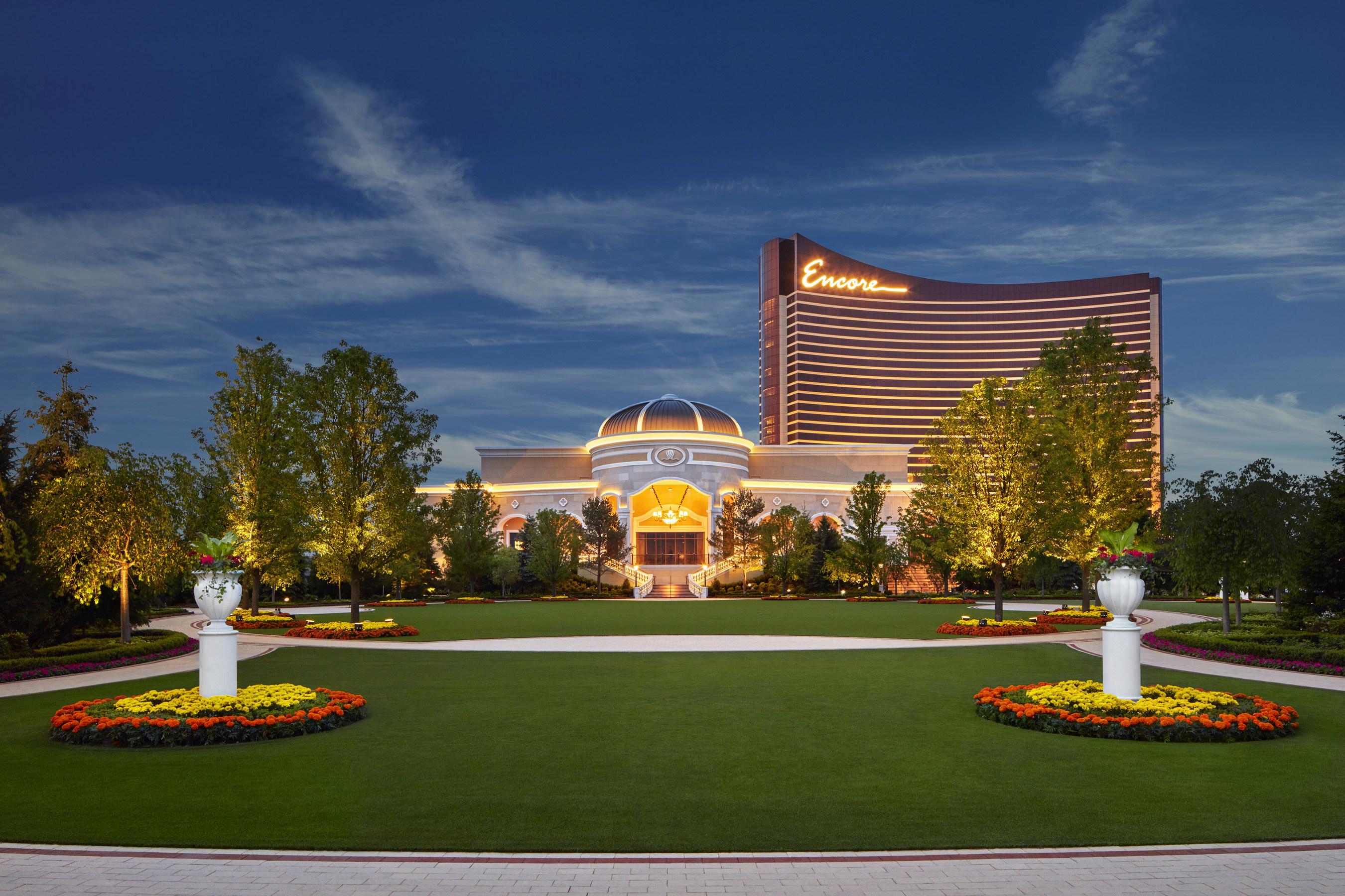 Encore Boston Harbor seen from the outside 