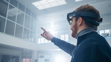 Man Using Augmented Reality Headset