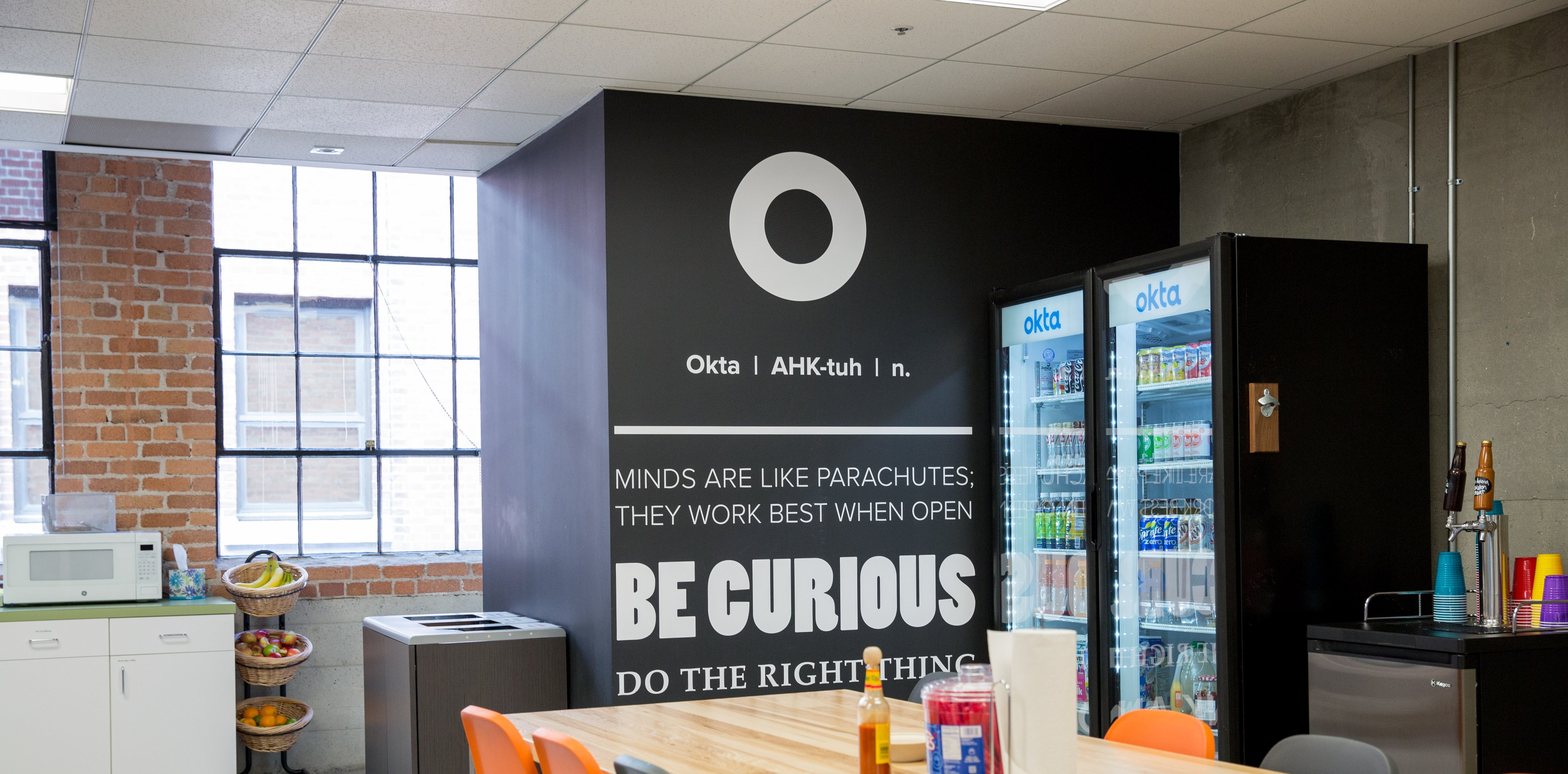 Break room at Okta headquarters
