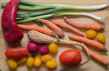 Collection of wilted vegetables