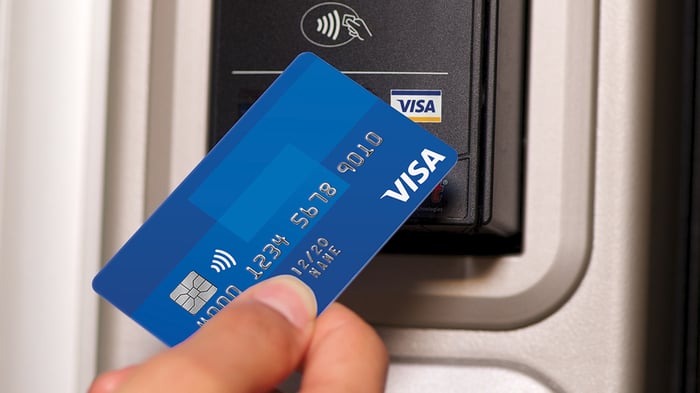 A Visa card.