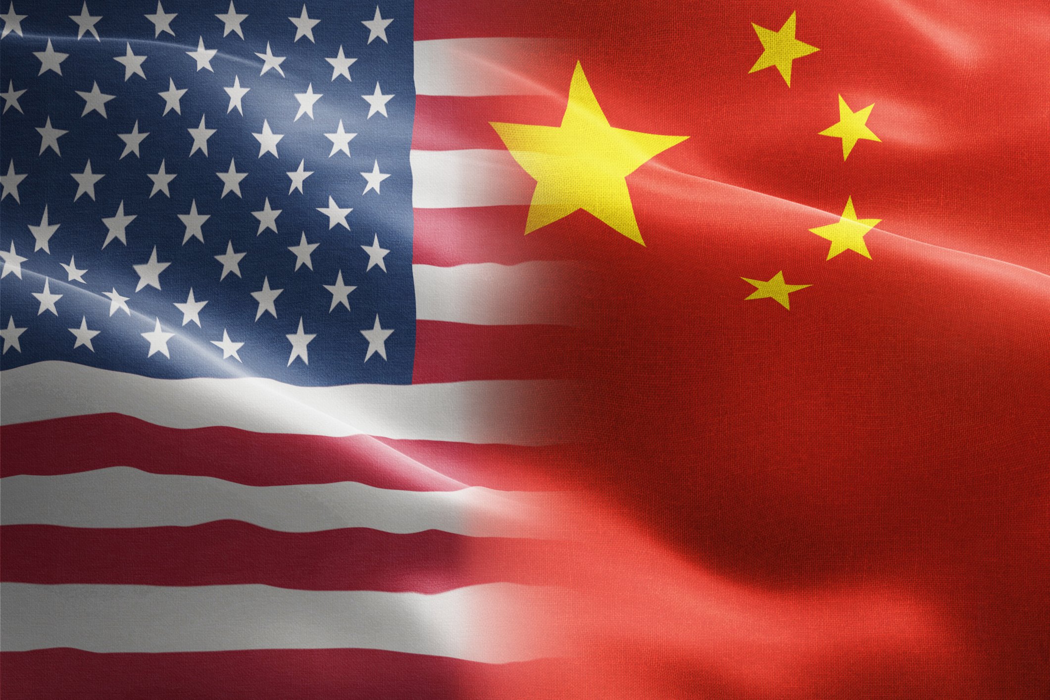 The American and Chinese flags.