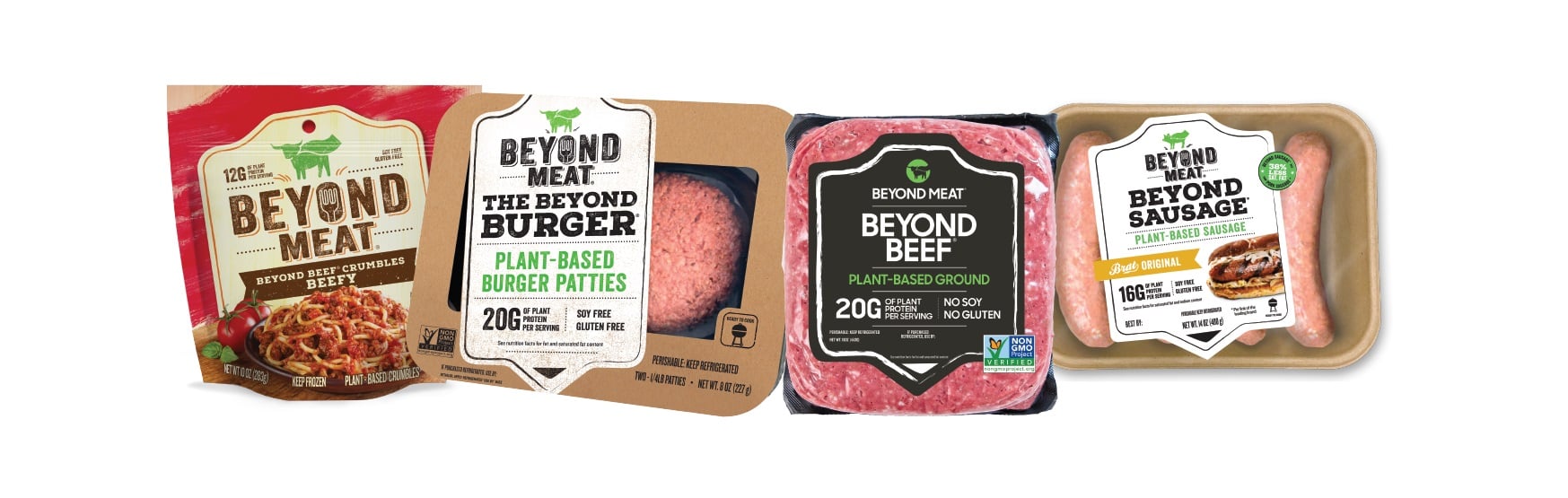 A sample of some of Beyond Meat's products.