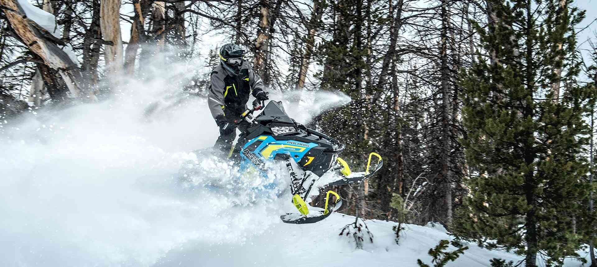 Polaris snowmobile going airborne