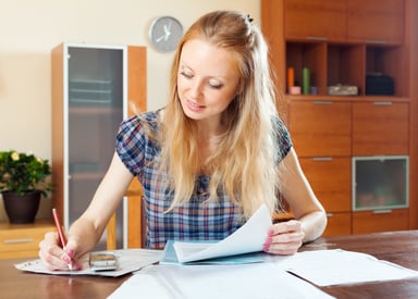 Woman doing budget