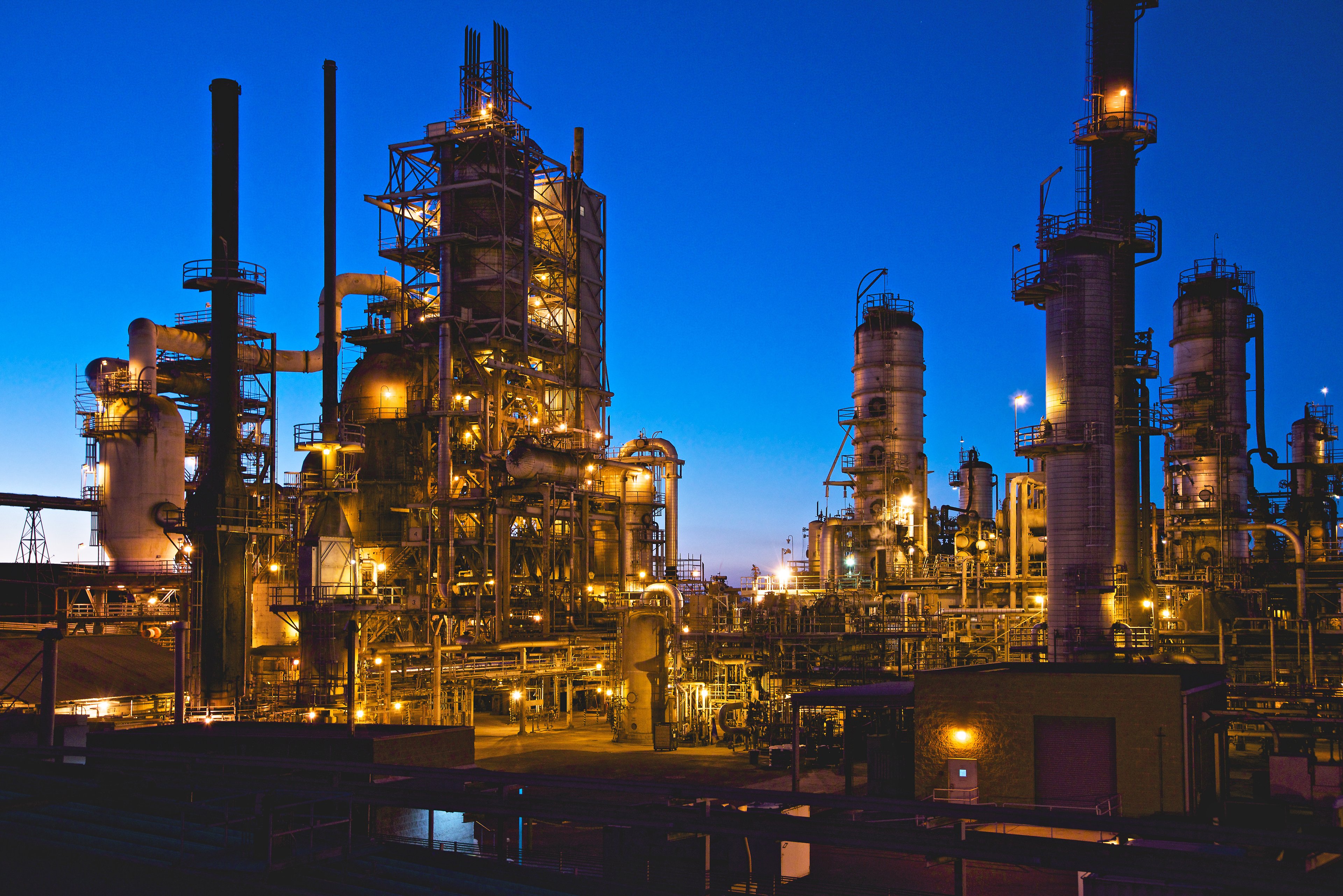 A refinery in the night