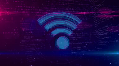 Wi-fi sign on digital background