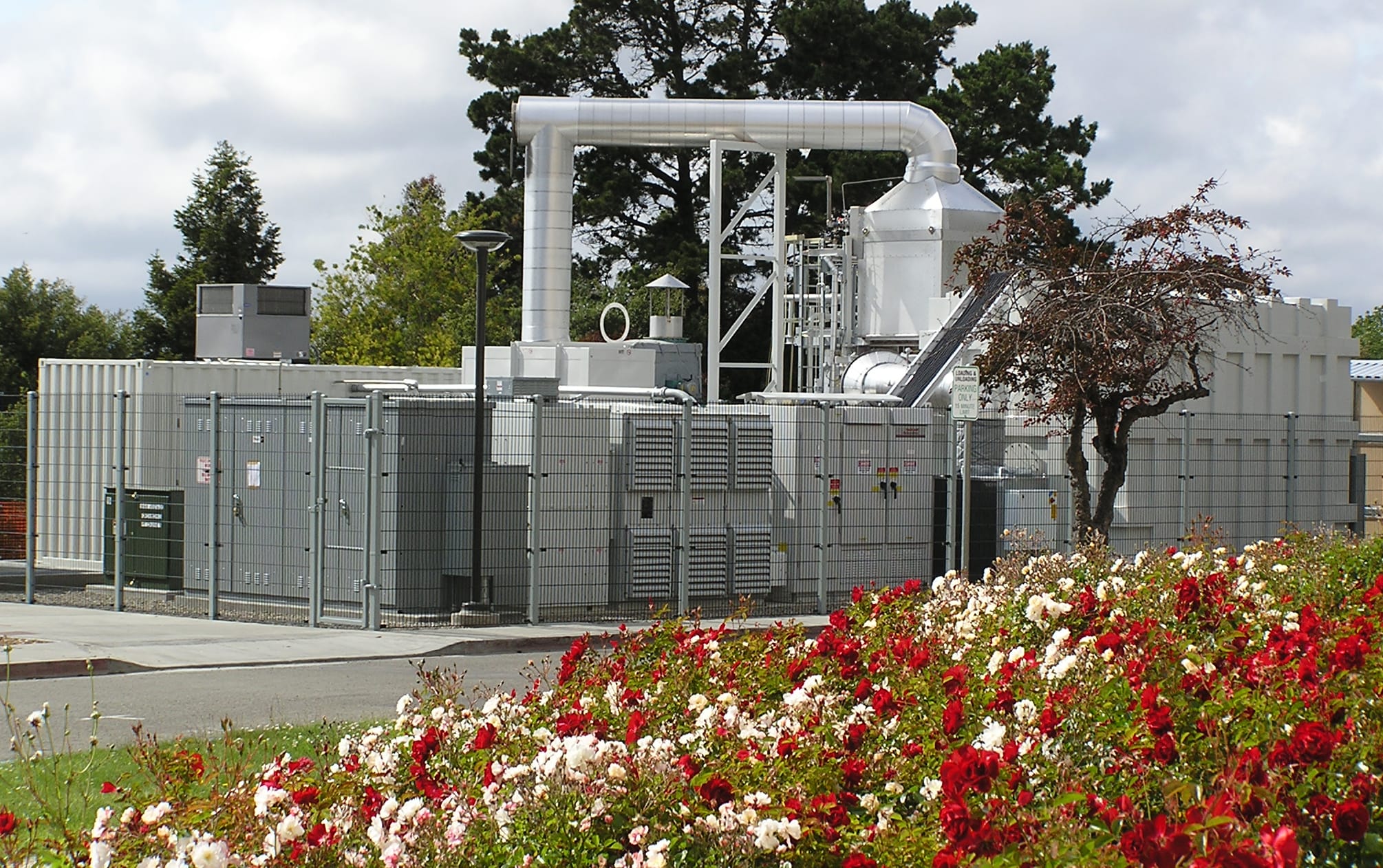 Fuel cell plant on a cloudy day. 