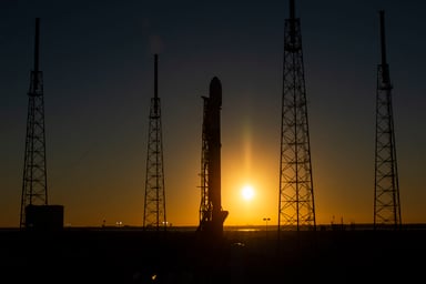 Starlink-4 rocket on its launch pad this morning