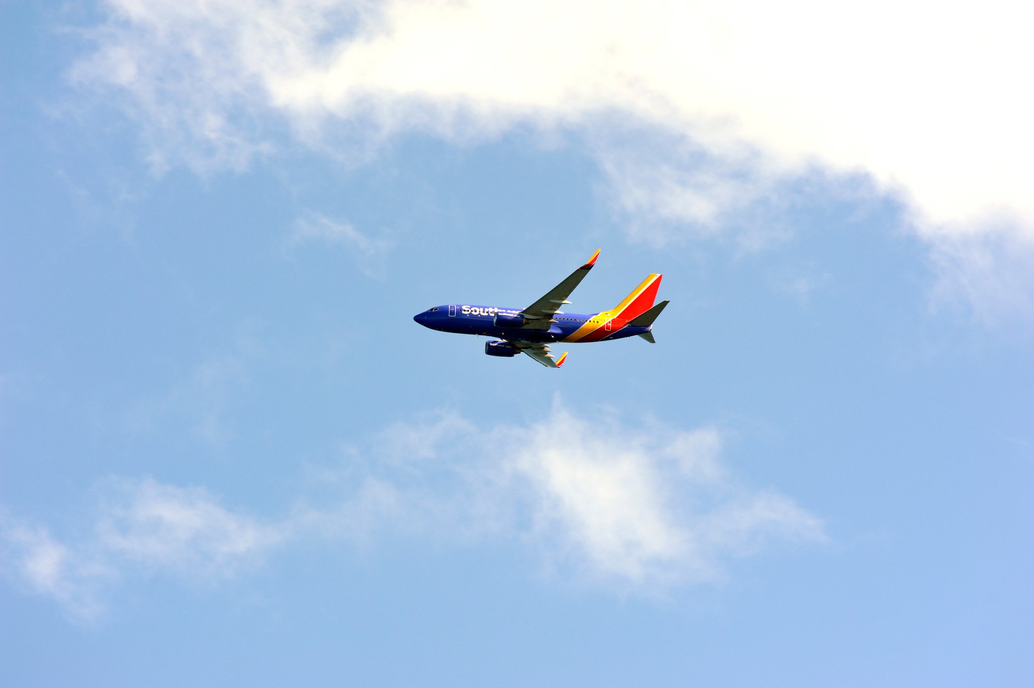 A Southwest aircraft in flight