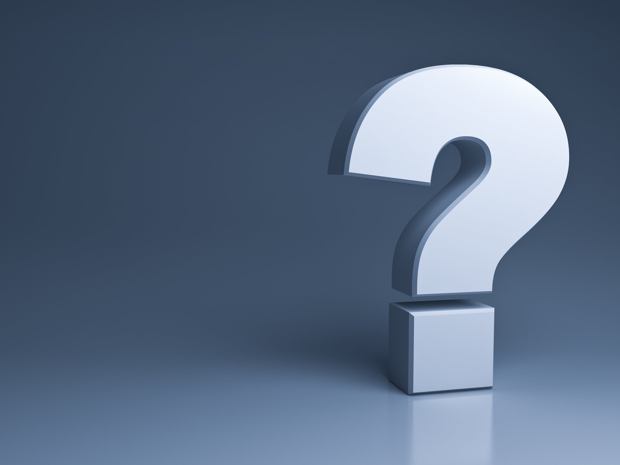Question mark against a gray background