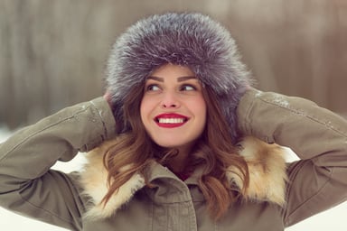 woman wearing winter parka