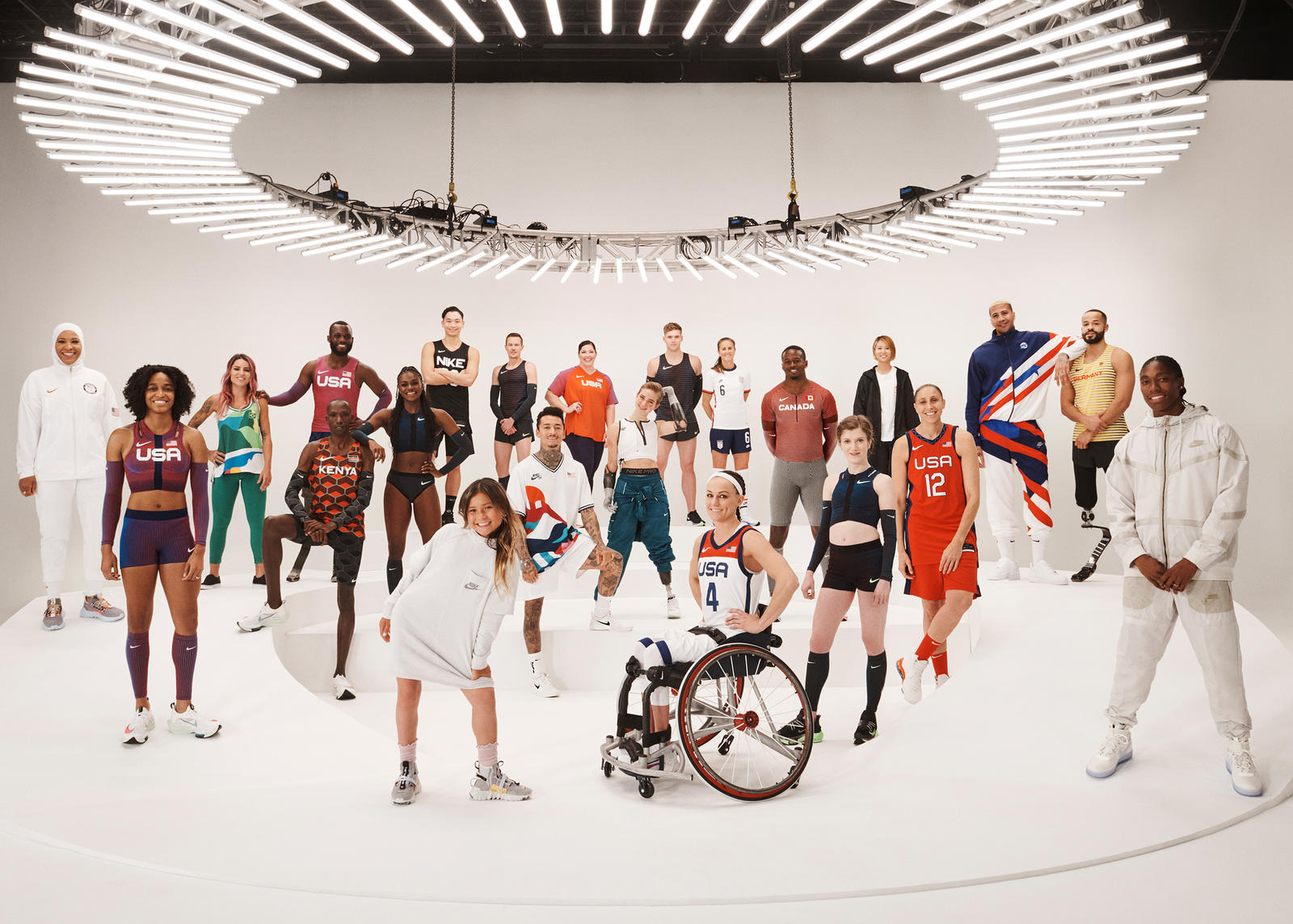 Group of athletes in Nike apparel