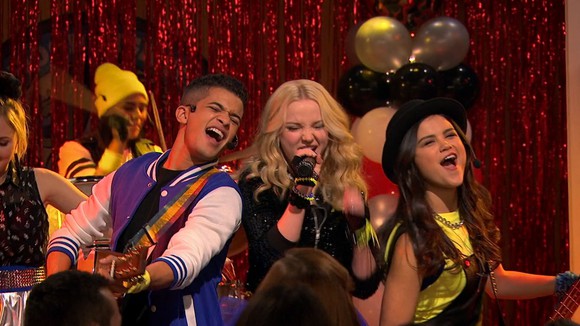A Disney Channel show featuring a young band performing.