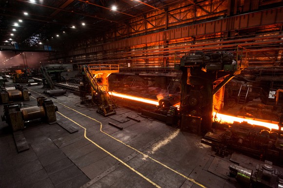 Interior of a steel mill