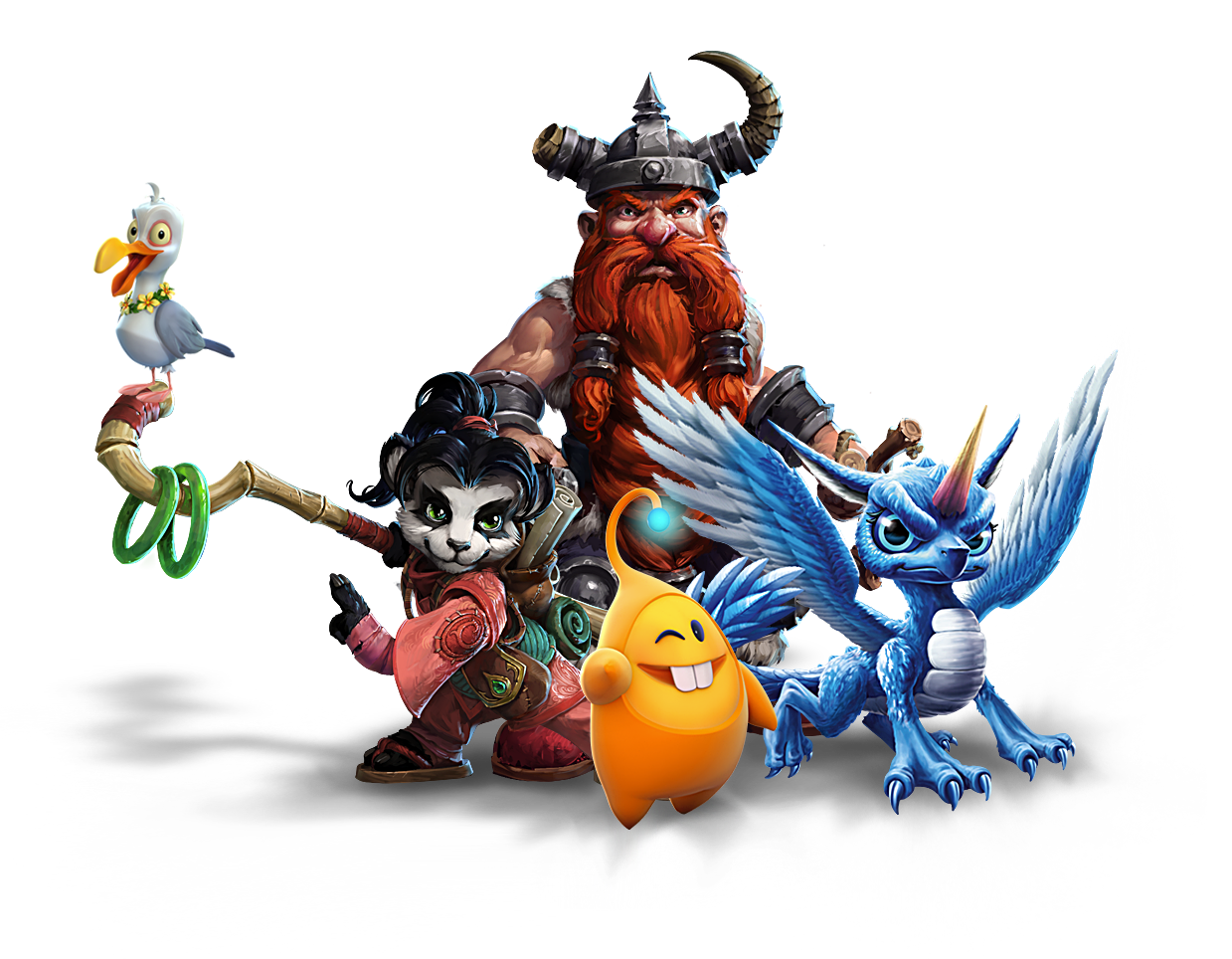 Characters from Activision Blizzard games.