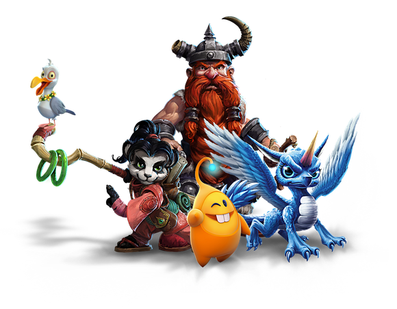 Characters from Activision Blizzard games.