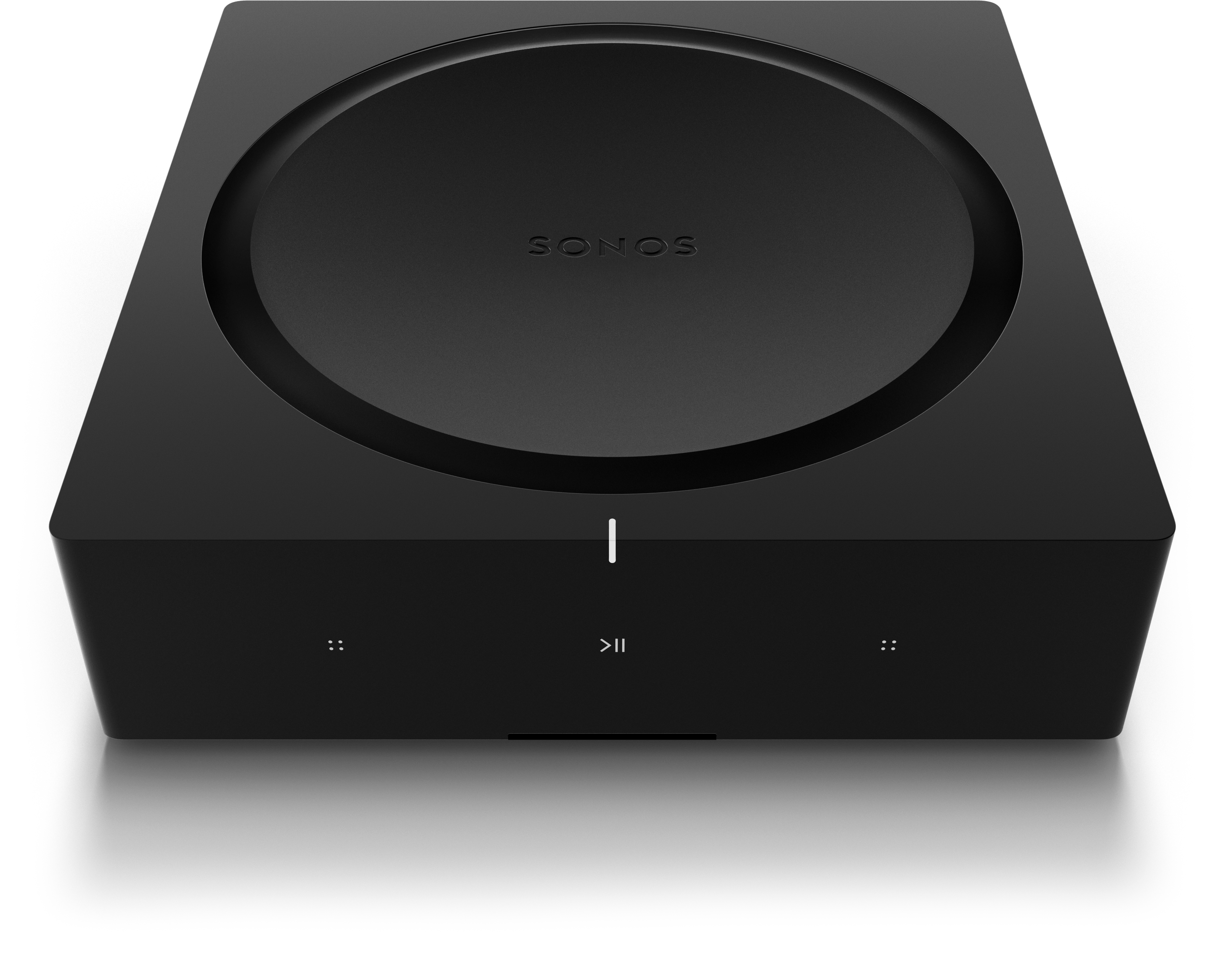 A black 2019 Sonos Amp audio amplifier.