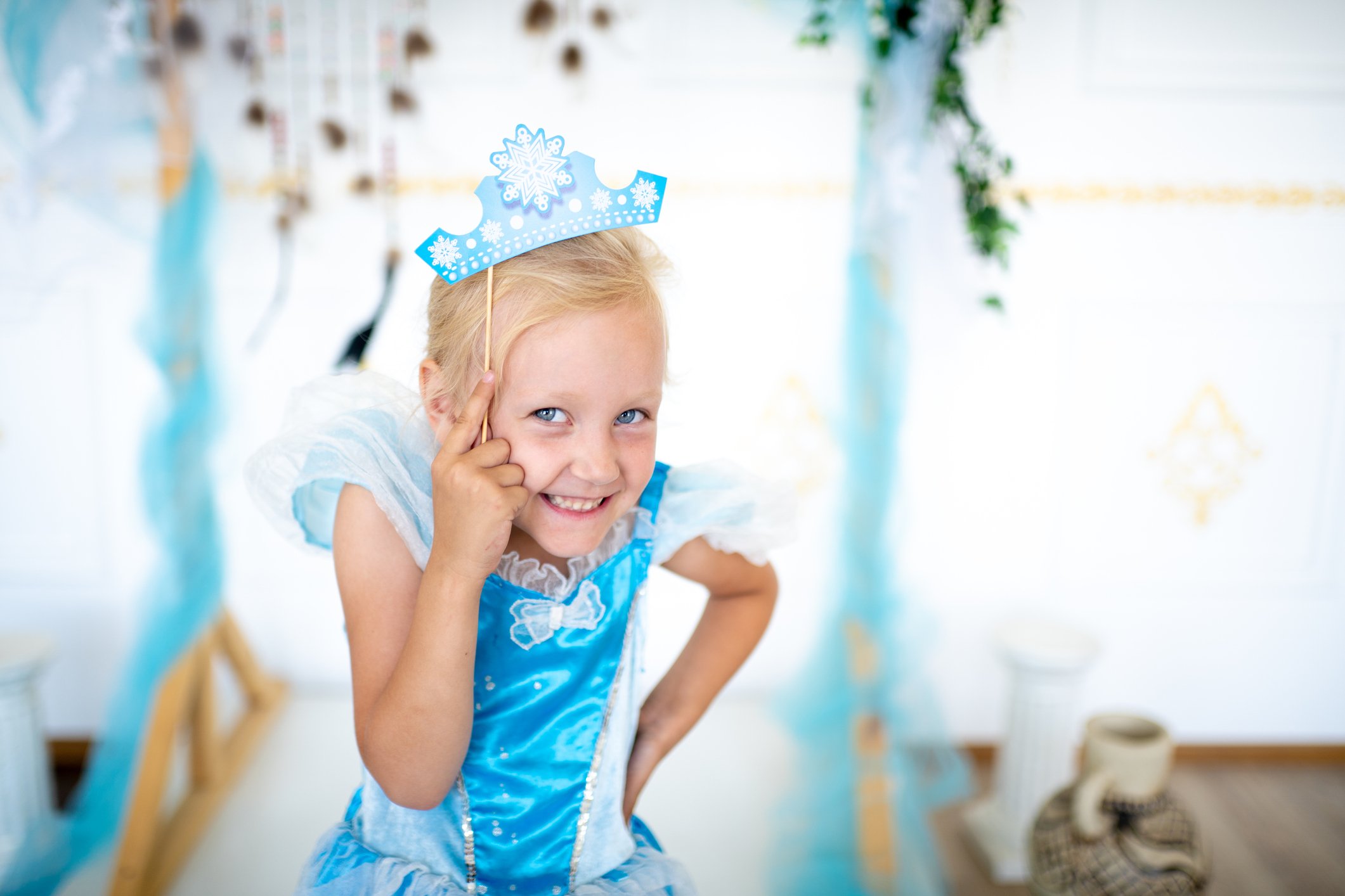Girl dressed up as a princess.