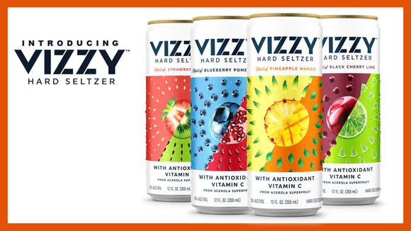 Cans of Molson Coors Vizzy hard seltzer
