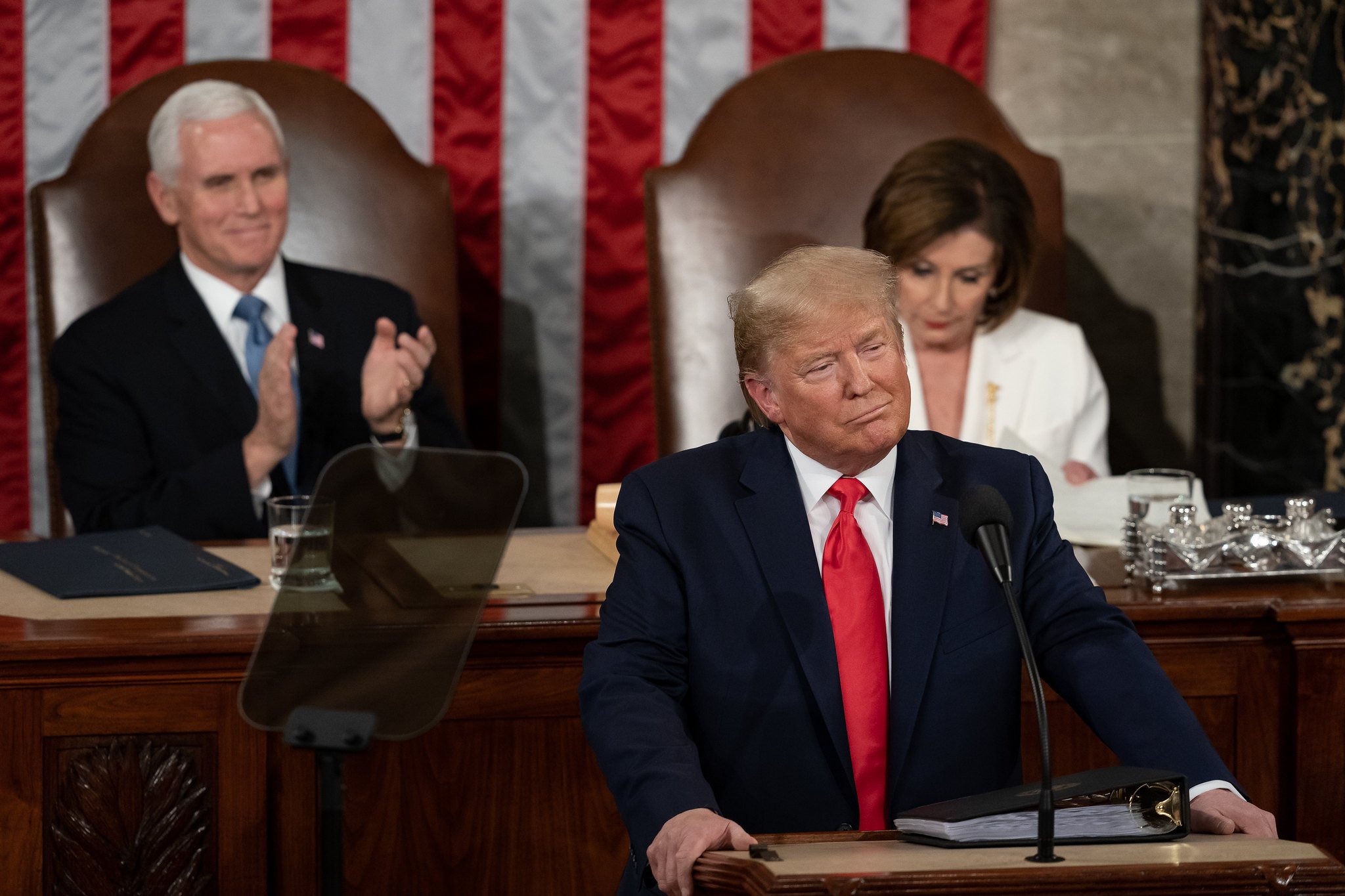President Trump giving his State of the Union address. 