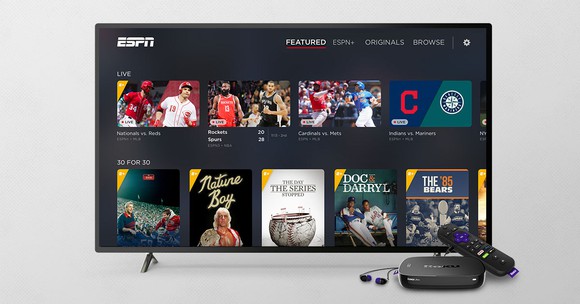 The ESPN streaming app running on a Roku.