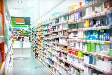 Pharmacy shelves