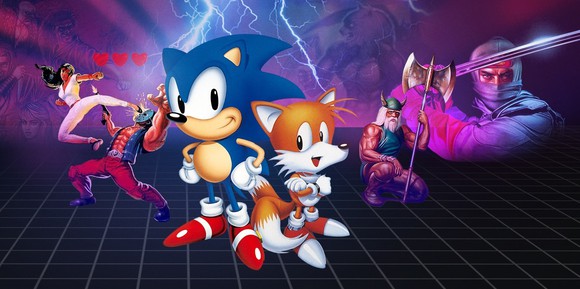 Sonic, Tails, and other video game characters.